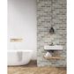 NextWall Washed Brick 216" x 20.5" Peel and Stick Wallpaper in Soft Grey and Rust, , large