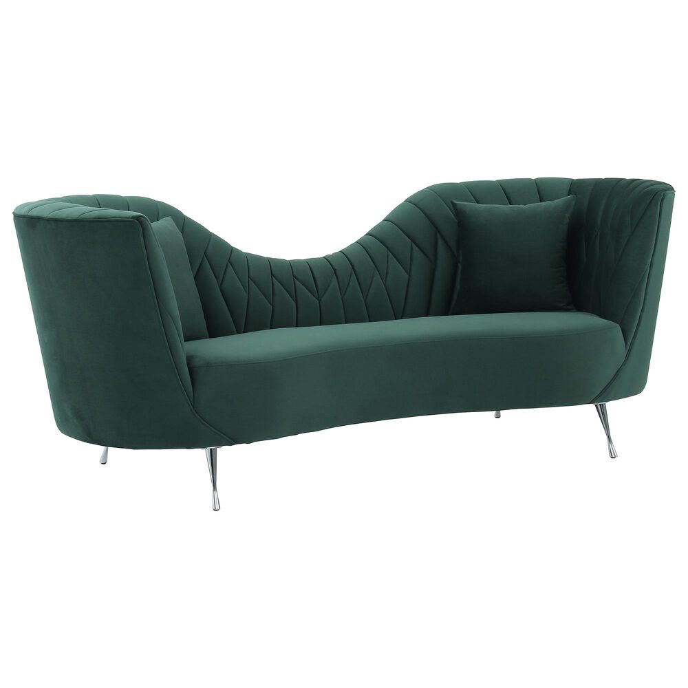 Tov Furniture Eva Velvet Sofa in Forest Green, , large