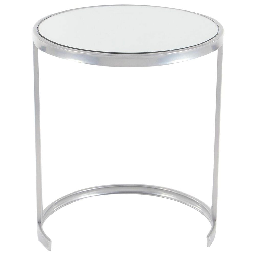 Maple and Jade 3-Piece Round Nesting Accent End Table Set in Silver, , large