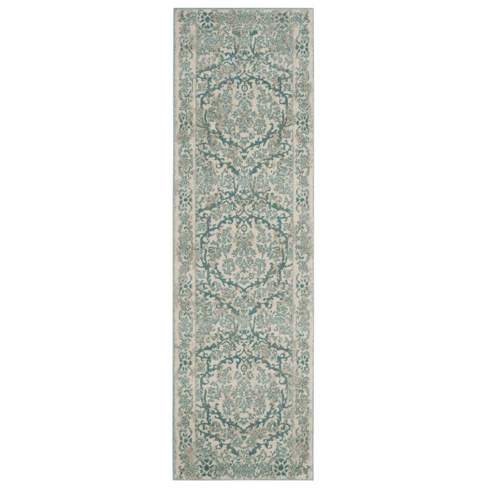Safavieh Evoke EVK242C-27 2"2" x 7" Ivory/Light Blue Runner, , large