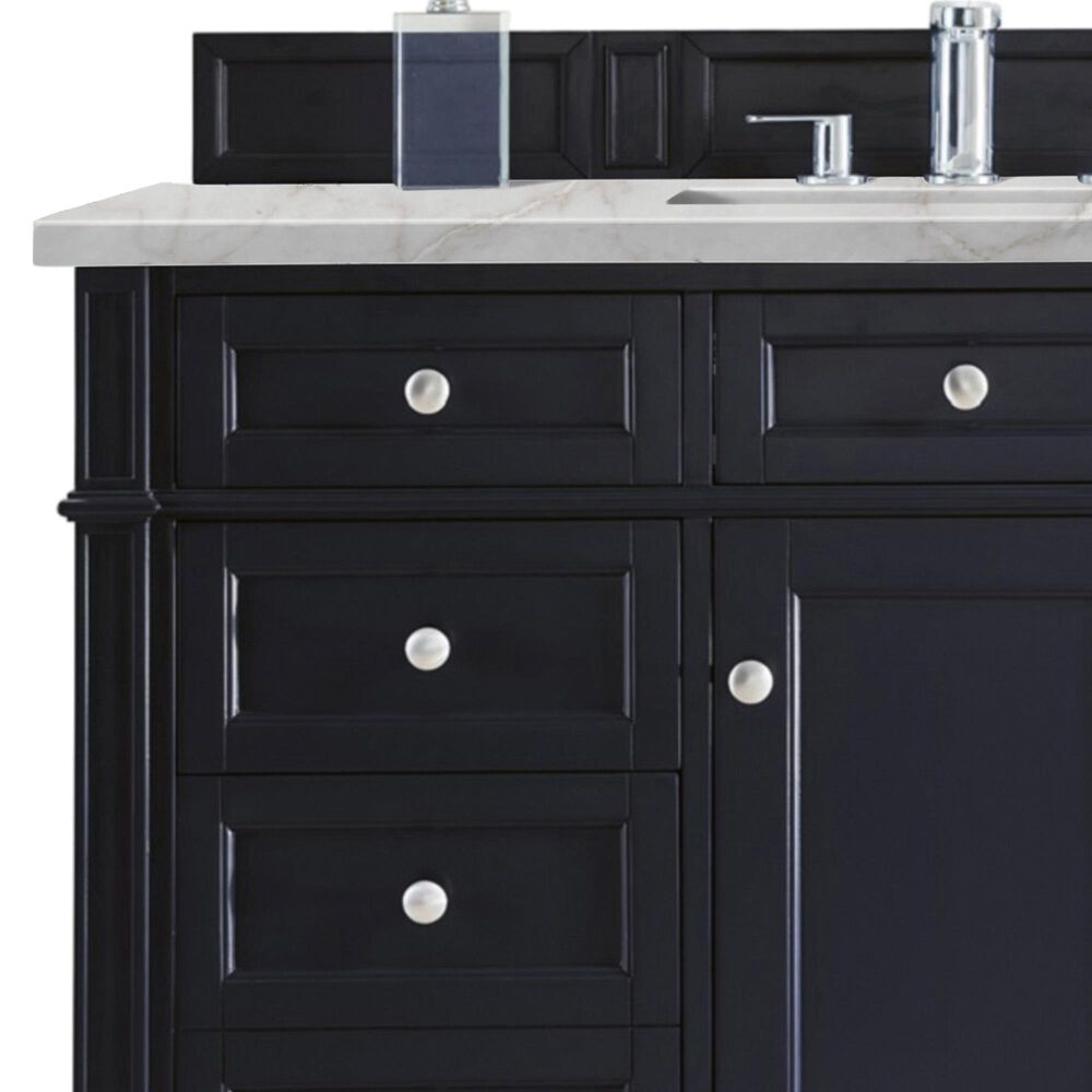 James Martin Vanities Brittany 48&quot; Single Bathroom Vanity in Victory Blue with 3 cm Victorian Silver Quartz Top and Rectangular Sink, , large