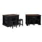 Linden Boulevard Traditional Style Stationary Kitchen Island with 2 Stools, , large