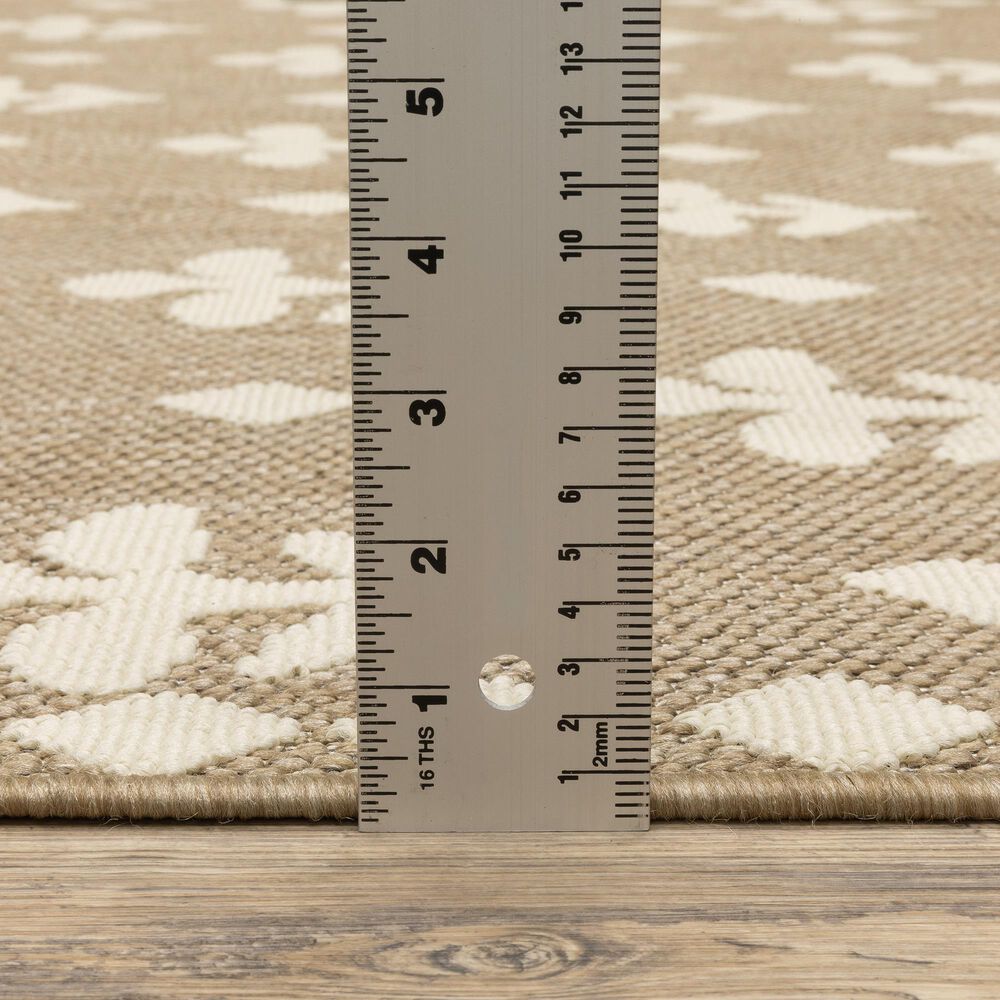 ROW by Oriental Weavers Zarina Floral Beige and Ivory 6'7" x 9'2" Indoor/Outdoor Area Rug, , large