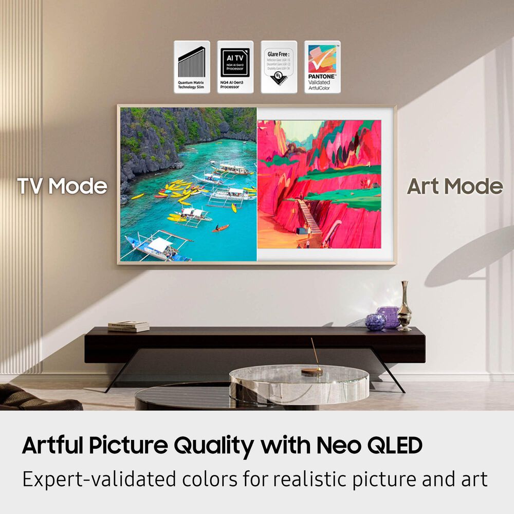 Samsung 75&quot; Class LS03F The Frame Pro QLED 4K in Black - AI Smart TV, , large