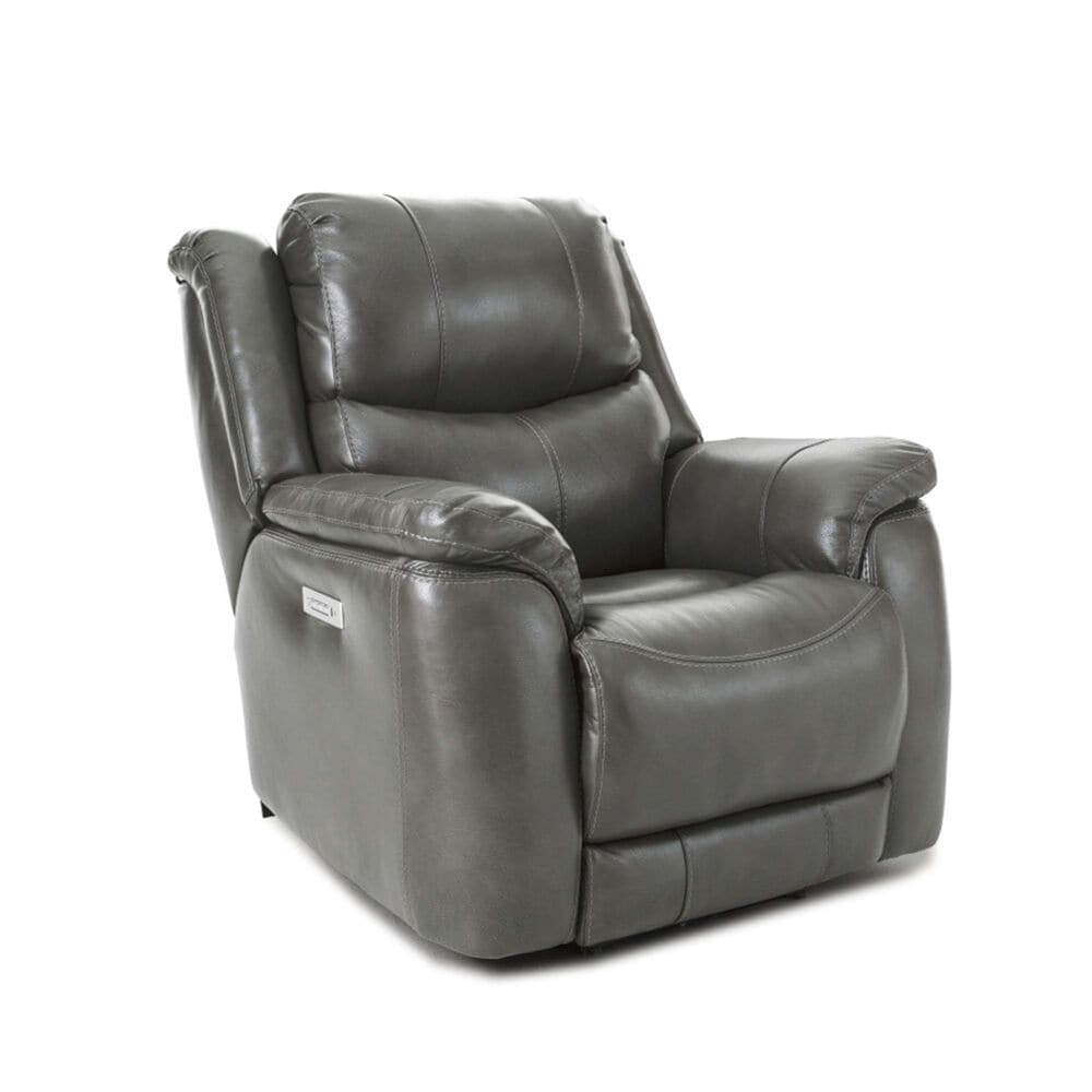 HomeStretch Zero Gravity Leather Power Recliner with Power Headrest in Black, , large