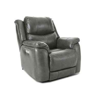 HomeStretch Zero Gravity Leather Power Recliner with Power Headrest in Black, , large
