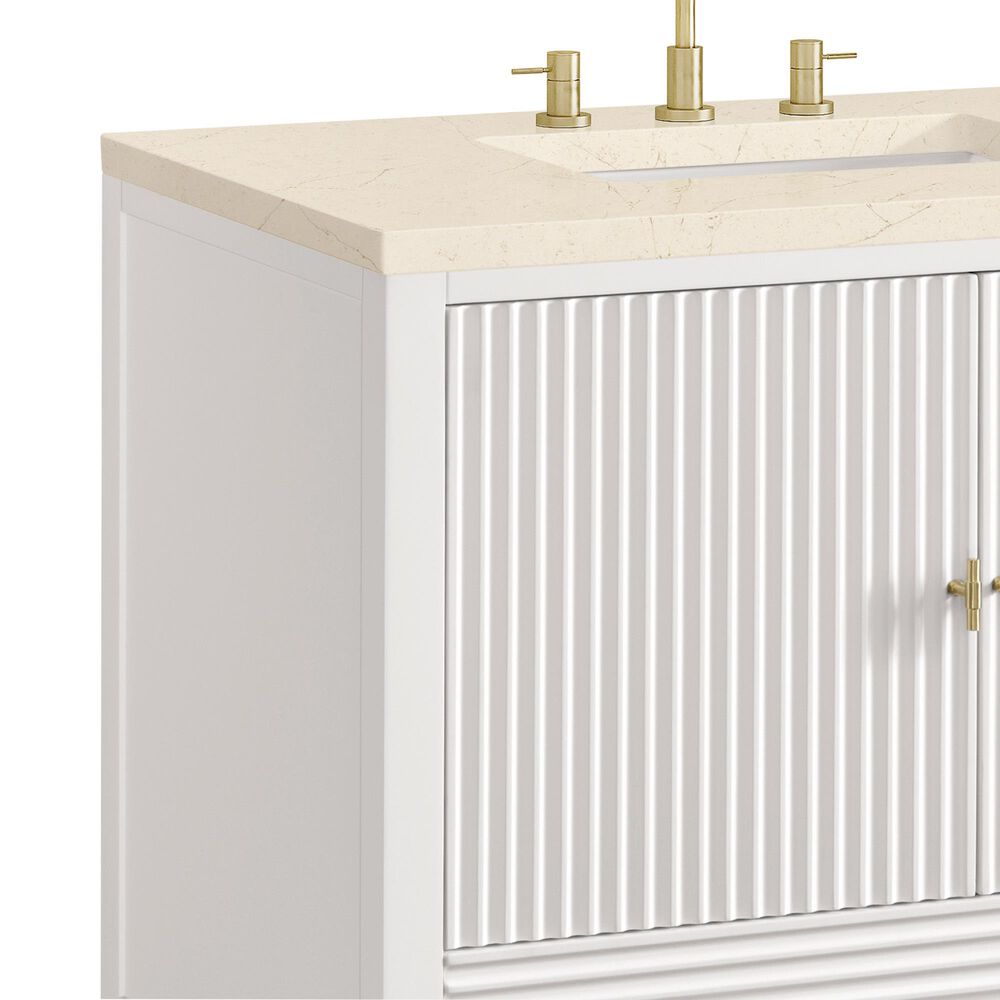 James Martin Vanities Myrrin 36&quot; Vanity in Bright White with 3 cm Eternal Marfil Quartz Top, , large