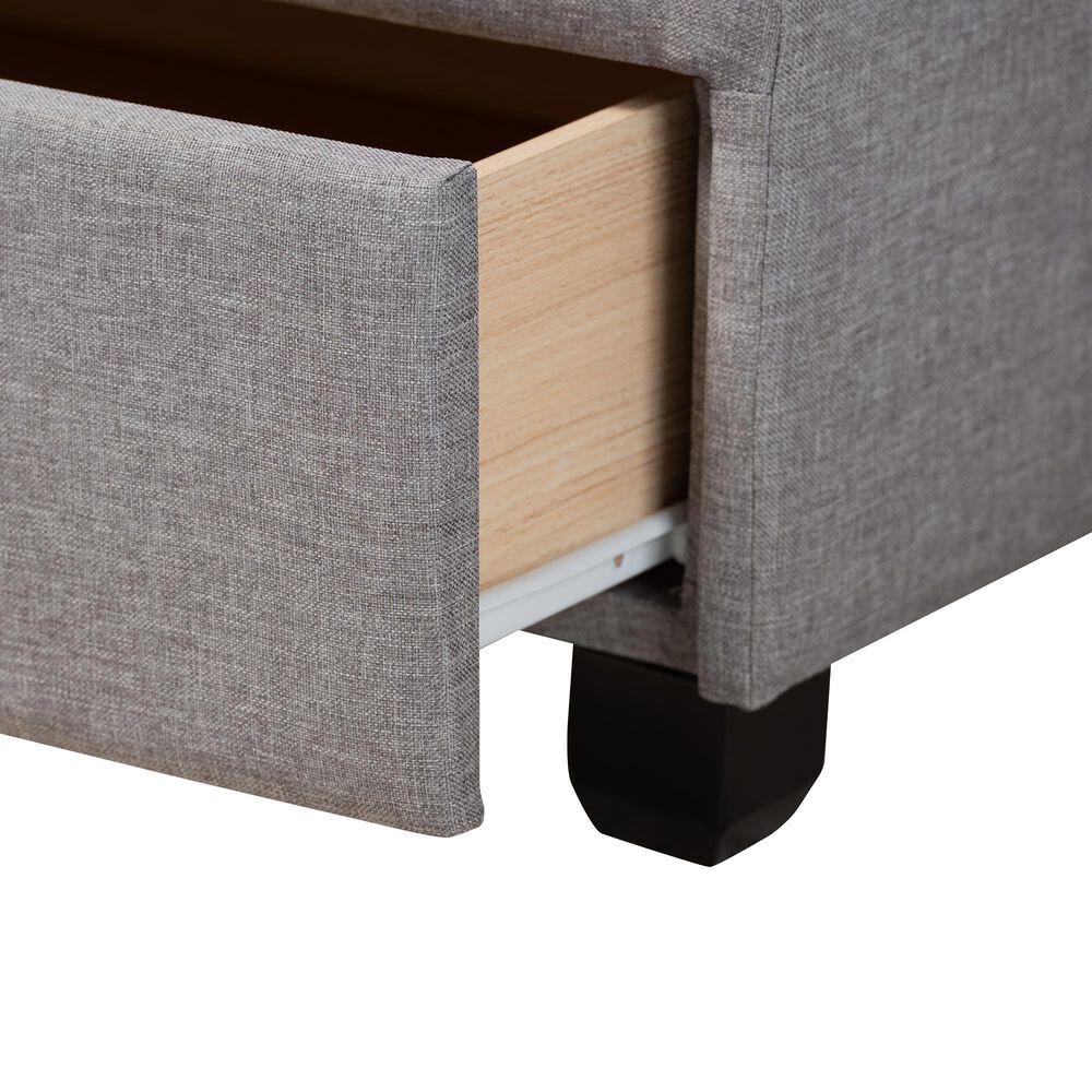 Baxton Studio Netti Queen Storage Bed with Light Grey Upholstered in Black, , large