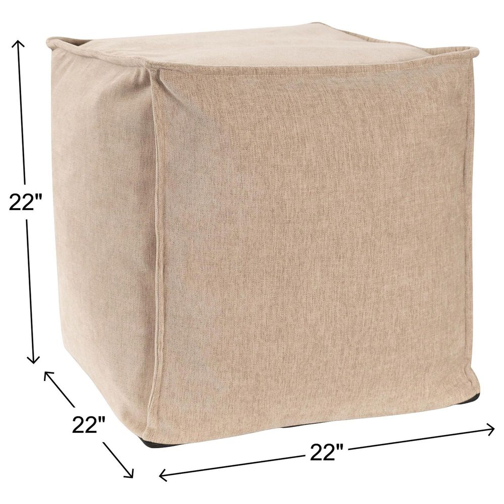 Howard Elliott Komodo Square Pouf in Sand, , large