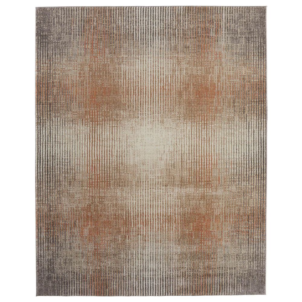 Feizy Eden Coral and Ivory 7"9" x 10" Area Rug, , large
