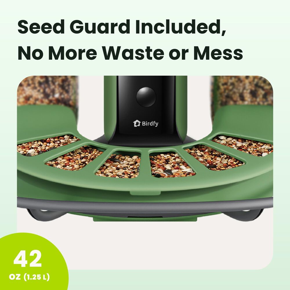 Birdfy Bird Feeder 2 with Smart Camera and Solar Panel in Green, , large