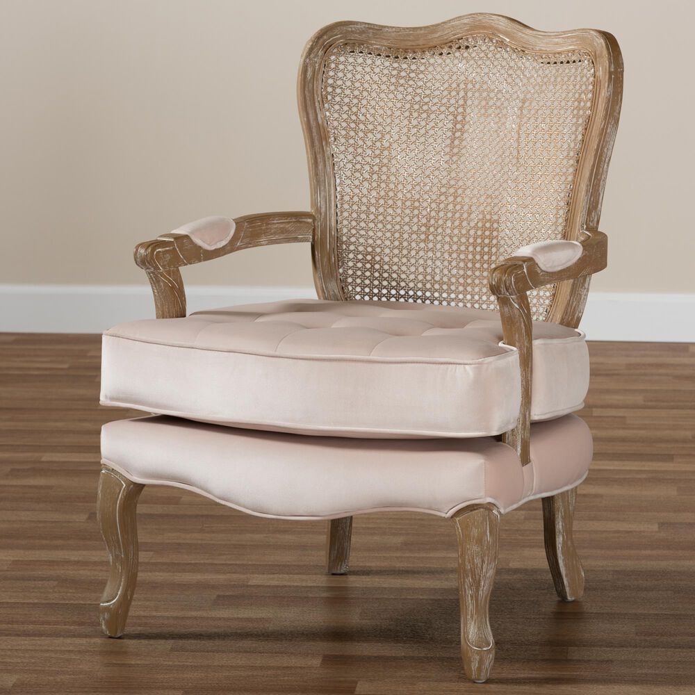 Baxton Studio Vallea Arm Chair in Light Beige, , large