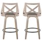 LumiSource Charlotte Swivel Counter Stool with Grey Faux Leather Upholstery in Light Grey and Black (Set of 2), , large