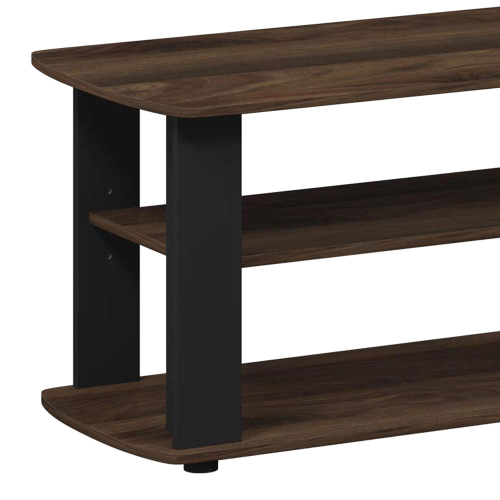 HOMLUX 43.3" Modern Entertainment Center TV Stand in Columbia Walnut and Black, , large