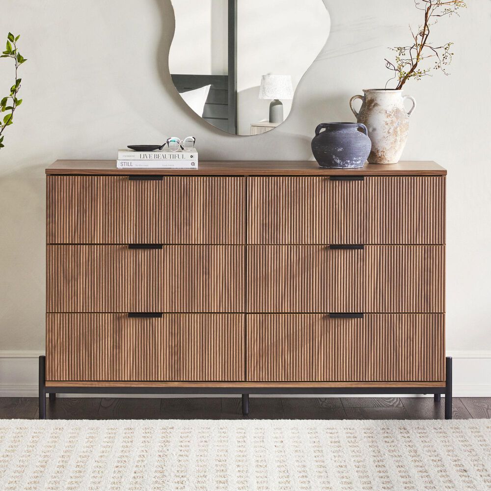 Walker Edison Paris 6-Drawer Dresser in Mocha, , large