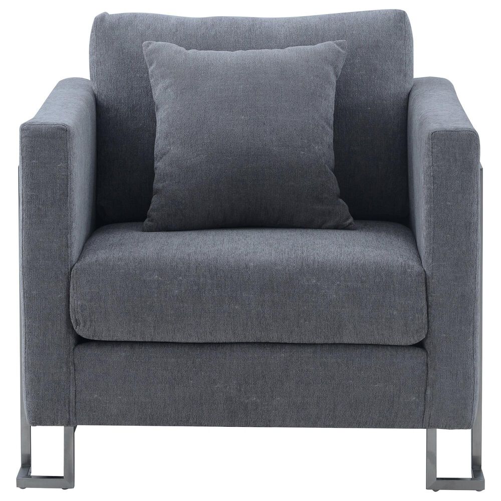 Blue River Heritage 2-Piece Sofa &amp; Chair Set in Gray/Brushed Stainless Steel, , large