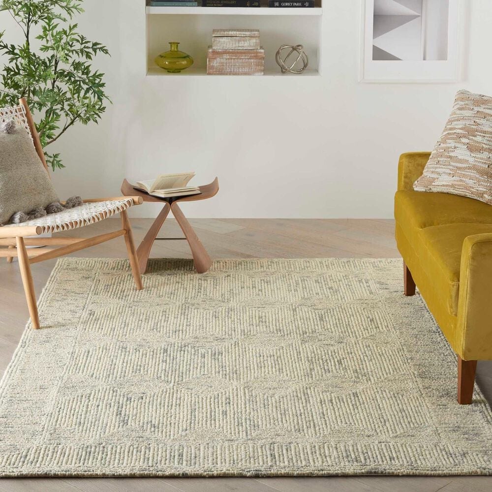 Nourison Colorado 3&#39;9&quot; x 5&#39;9&quot; Ivory, Grey and Teal Area Rug, , large