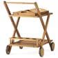 Hearth and Haven Riviera Bar Cart in Natural Stained with Glass Holders, , large