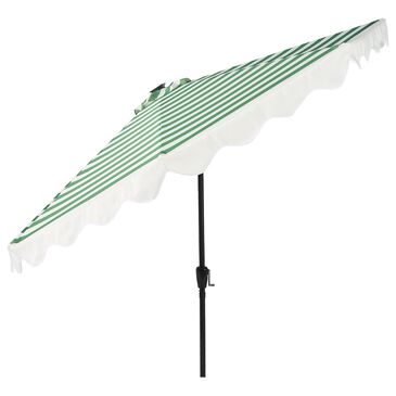 HOMLUX 10" Patio Umbrella with Adjustable Tilt and Scalloped Edge in Green, , large