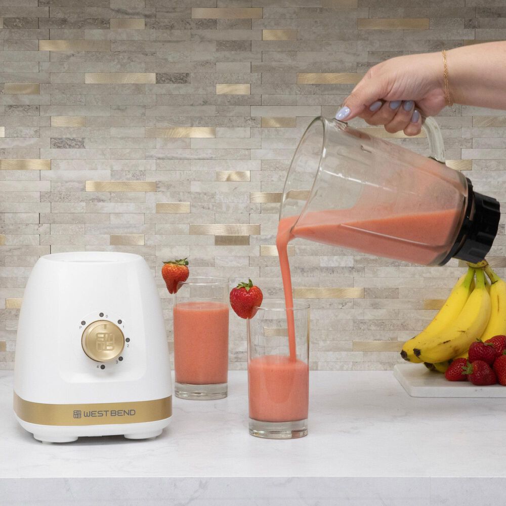 West Bend Timeless 48 Oz Multi-Function Blender with Travel Cup in White, , large