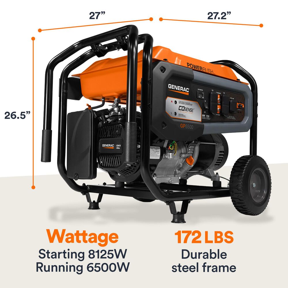 Generac 6500-Watt Portable Generator in Orange, , large