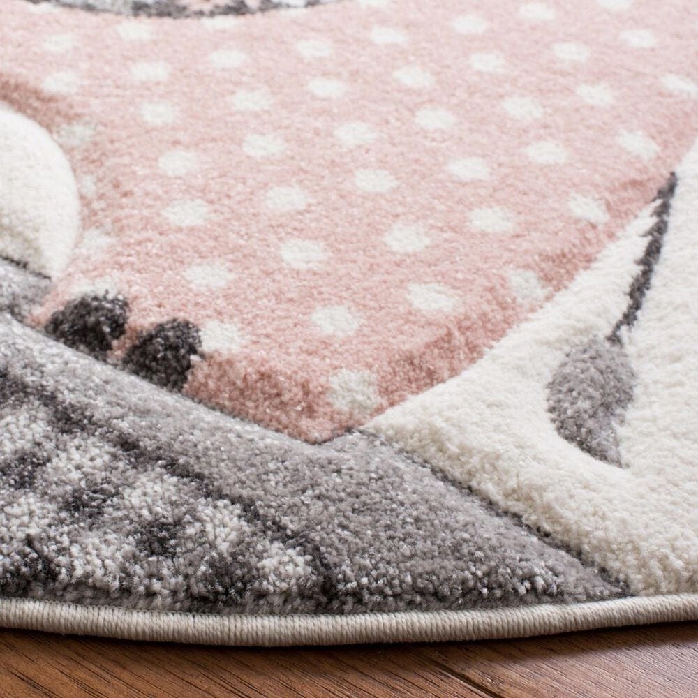 Safavieh Carousel CRK127P 3&#39; Round Pink and Ivory Kids  Area Rug, , large