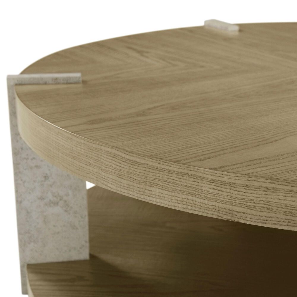 Theodore Alexander Catalina Round Cocktail Table in Dune and Mineral, , large