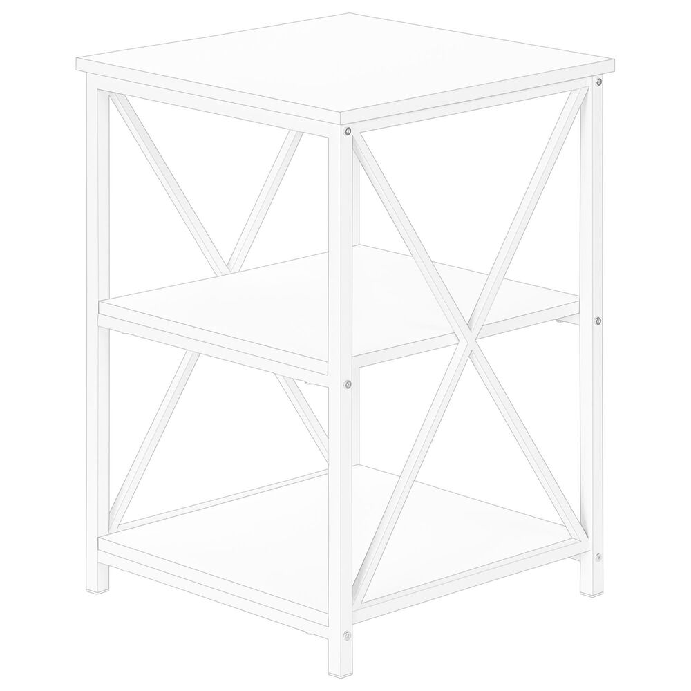 Monarch Specialties Accent End Table in White, , large