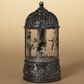 The Gerson Company Lighted Spinning Water Globe Lantern with Rotating Halloween Figurines in Gray, , large