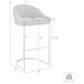 Blue River Katherine 26" Counter Stool with Gray Cushion in Brushed Stainless Steel, , large