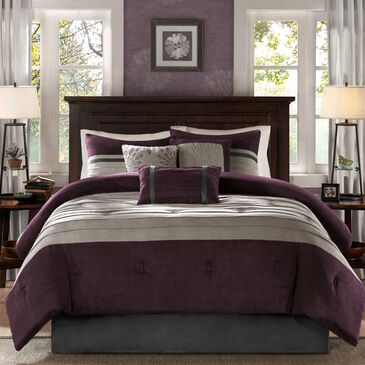 Hampton Park Palmer 7-Piece California King Comforter Set in Purple, , large