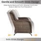 Sunwell Garden Outdoor Glider Loveseat with Brown Rattan in Beige, , large