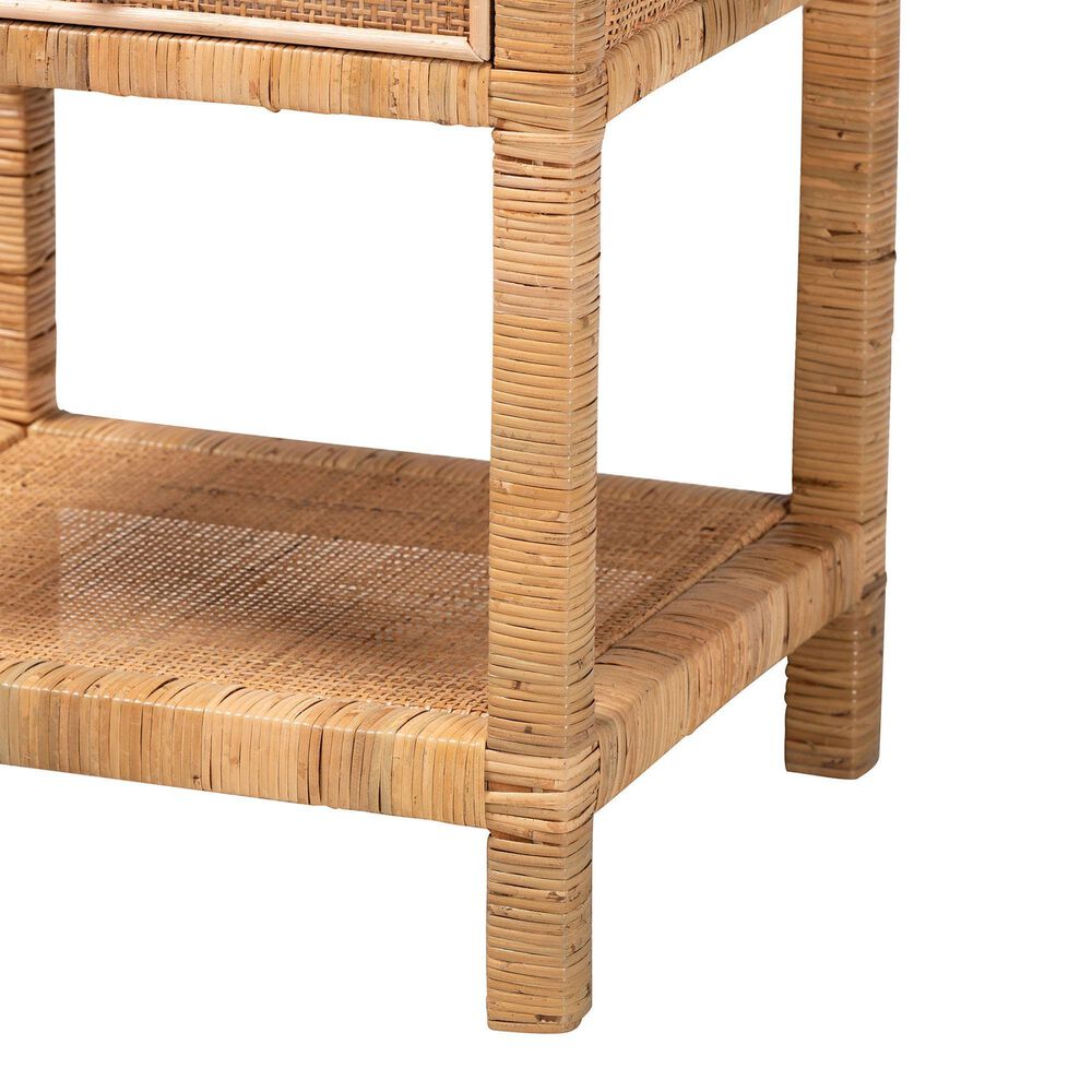 Baxton Studio Adelia 1-Drawer Nightstand in Natural Brown, , large