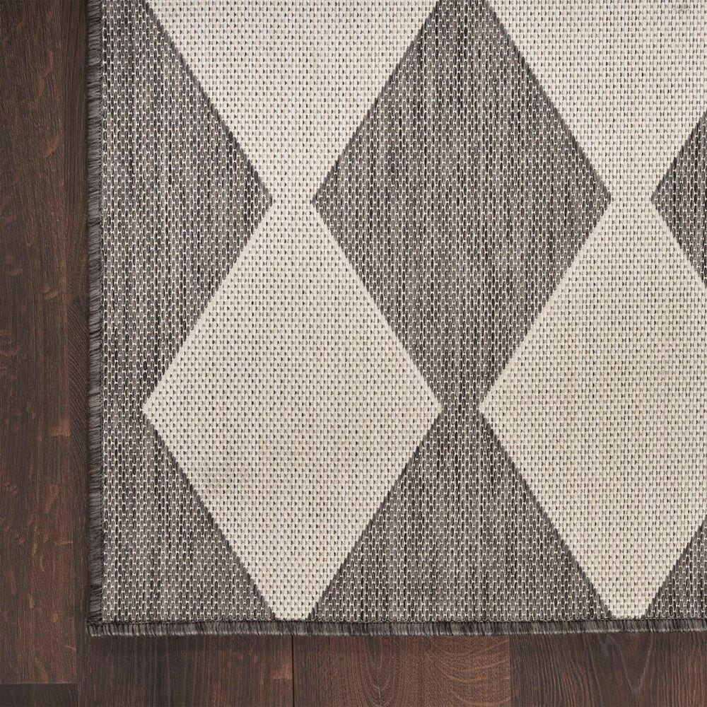 Nourison Positano Geometric Charcoal 7&#39; x 10&#39; Indoor/Outdoor Area Rug, , large