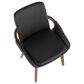 Lumisource Cosmo Arm Chair with Black Faux Leather Cushion in Walnut, , large