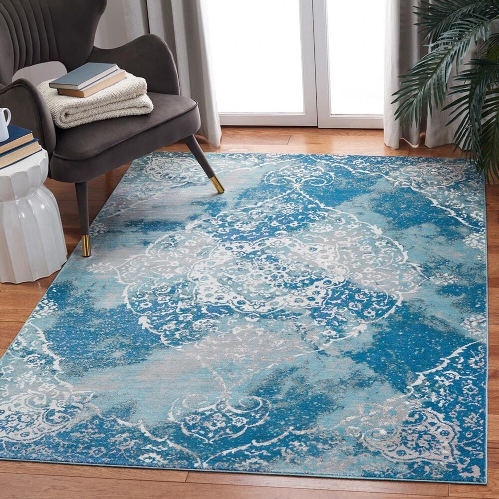 Safavieh Aria 3&#39; x 5&#39; Light Blue and Ivory Area Rug, , large