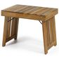 Hearth and Haven Kyoto Outdoor Folding Side Table with Slatted Top in Teak, , large