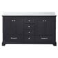 Lexora Home Dukes 60" Double Bathroom Vanity in Espresso with 2 cm White Quartz Top and Rectangular Sinks, , large