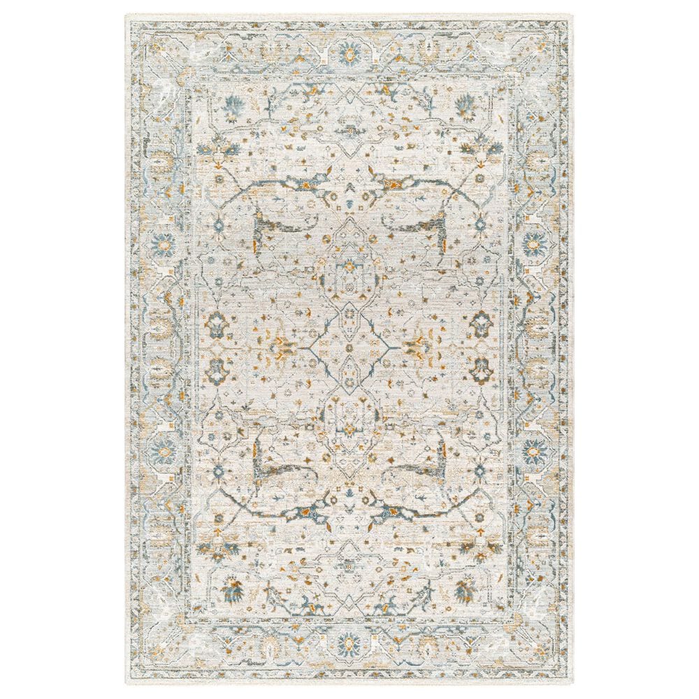 Surya Dresden Taupe, Off-White, Dusty Sage, Deep Teal, Olive, Light Gray and Mustard 2"7" x 3"11" Area Rug, , large