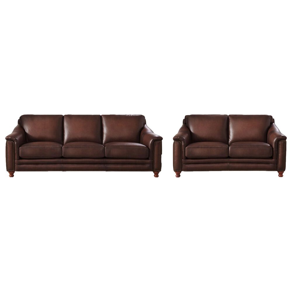 Hydeline Belfast Stationary Sofa and Loveseat Set in Caramel Brown, , large