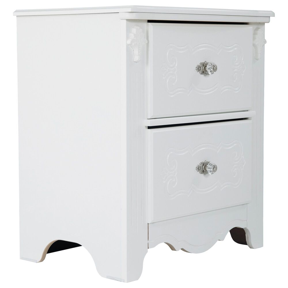 Signature Design by Ashley Exquisite 2 Drawer Nightstand in White, , large