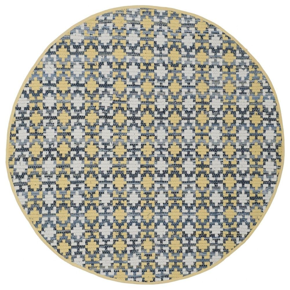 Safavieh Montauk Southwestern 4" Round Gold and Multicolor Area Rug, , large