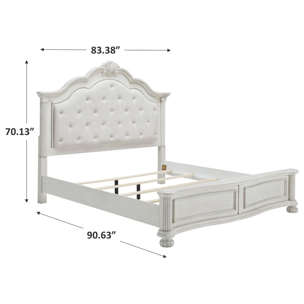 Ashley Montelaine King Upholstered Panel Bed in Antique White, , large