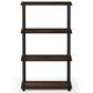 HOMLUX Turn-N-Tube 4-Tier Multipurpose Shelf Display Rack in Columbia Walnut and Black, , large