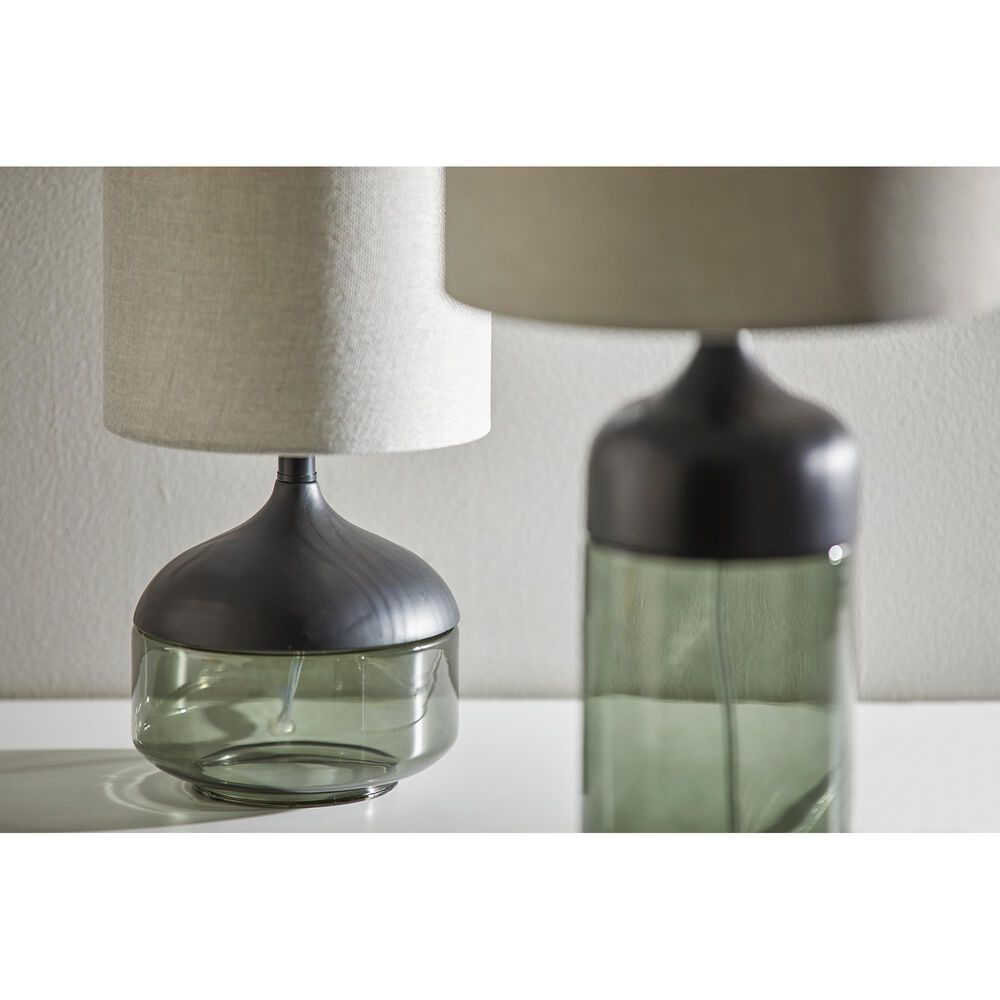 Adesso Marina Table Lamp in Black and Smoked Glass, , large