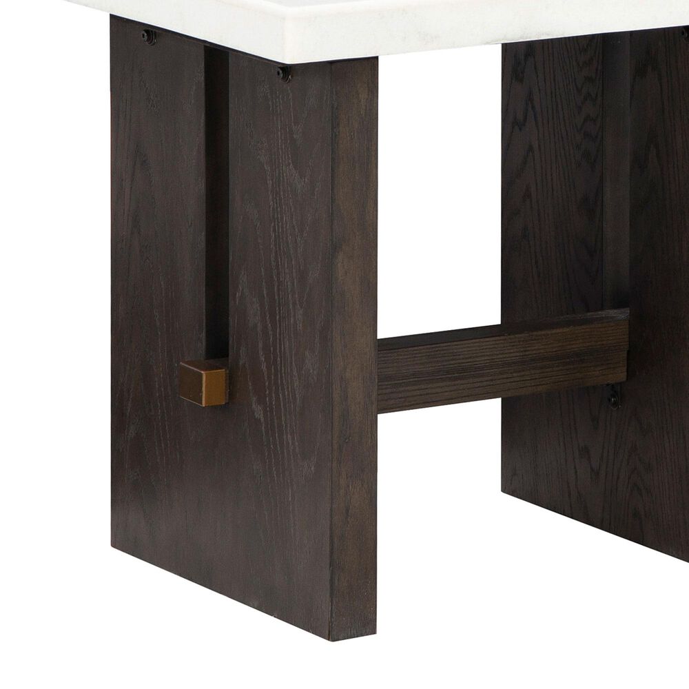 Ashley Burkhaus End Table in White and Dark Brown, , large