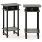 HOMLUX Tall End Table with Bin in French Oak Grey and Black (Set of 2), , large