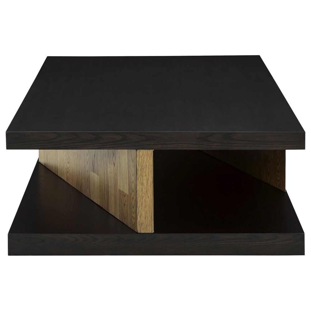 Ashley Kocomore Rectangular Coffee Table in Dark Warm Brown and Light Natural Oak, , large