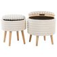 Lumisource Tray Plush 2-Piece Storage Ottoman Set in Cream, , large