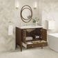 James Martin Vanities Myrrin 36" Vanity in Mid-Century Walnut with 3 cm Arctic Fall Solid Surface Top, , large